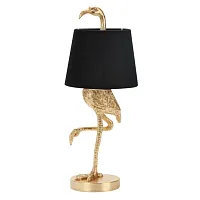 Настольная лампа Accumoli OML-10804-01 Omnilux чёрная 1 лампа, основание золотое металл в стиле современный животные