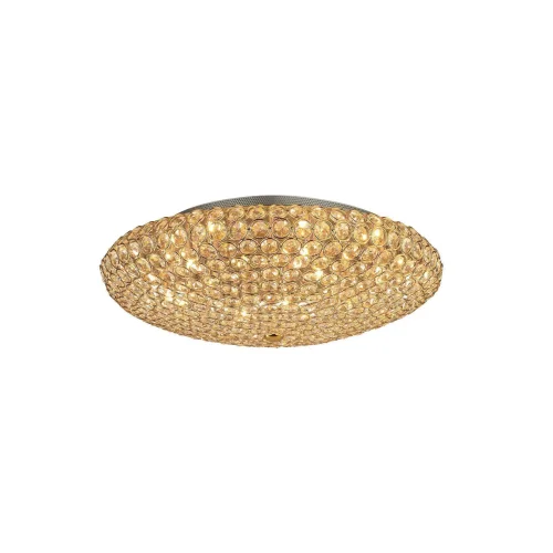 Люстра хрустальная KING PL9 ORO Ideal Lux золотая прозрачная на 9 ламп, основание золотое в стиле современный  фото 2
