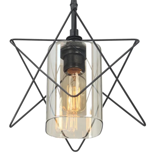 Светильник подвесной V4721-1/1S Vitaluce прозрачный на 1 лампу, основание чёрное в стиле арт-деко фото 2