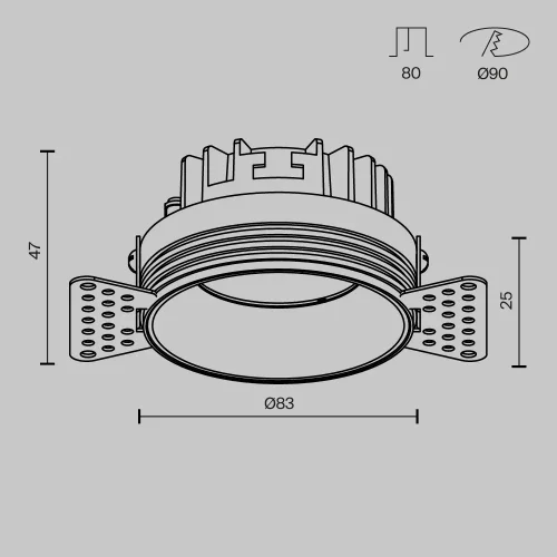 Светильник точечный LED Okno DL055-8W3-4-6K-TRS-W Maytoni белый на 1 лампу, основание белое в стиле хай-тек современный круглый для затирки фото 5