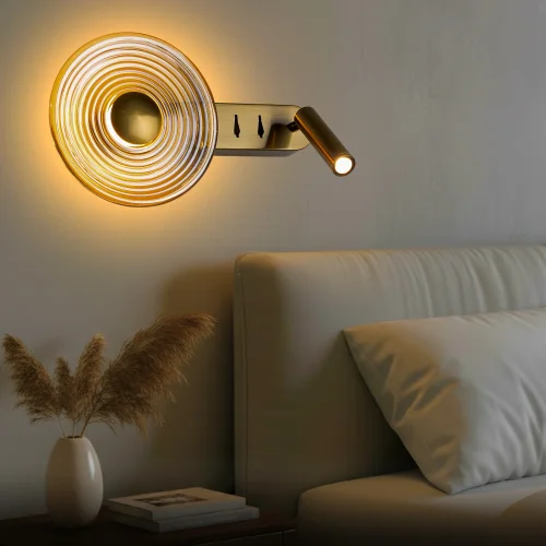 Бра с выключателем LED Corta CL245033 Citilux янтарный на 1 лампу, основание бронзовое в стиле современный хай-тек для чтения фото 7