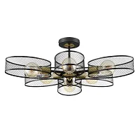 Люстра потолочная Vivana 8153/6C Lumion чёрная на 6 ламп, основание чёрное в стиле лофт 