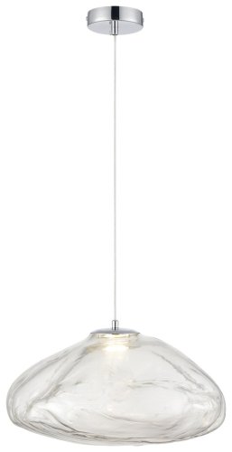 Светильник подвесной LED Isola WE219.03.103 Wertmark прозрачный 1 лампа, основание хром в стиле современный выдувное