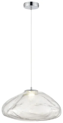 Светильник подвесной LED Isola WE219.03.103 Wertmark прозрачный на 1 лампу, основание хром в стиле современный выдувное