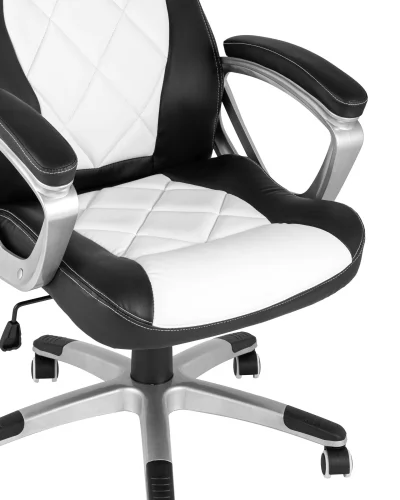 Кресло спортивное TopChairs Continental, белое УТ000004570 Stool Group, белый/экокожа, ножки/металл/хром, размеры - ****640*650 фото 3