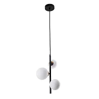 Светильник подвесной Gemini A2243SP-3BK Arte Lamp белый на 3 лампы, основание чёрное в стиле современный шар