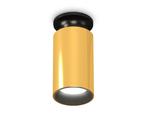 Светильник накладной Techno Spot XS XS6327101 Ambrella light жёлтый золотой 1 лампа, основание чёрное в стиле хай-тек современный круглый фото 2