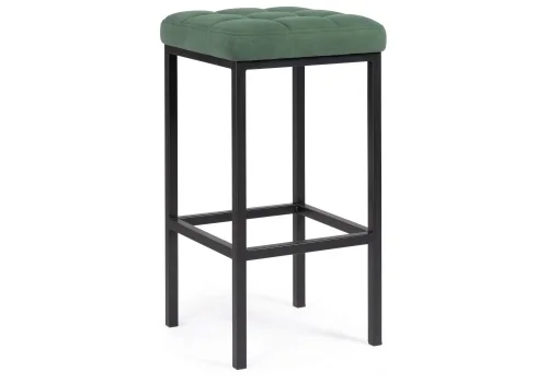 Барный стул Лофт катания изумруд / черный матовый 459857 Woodville, зелёный/велюр, ножки/металл/чёрный, размеры - ****350*350