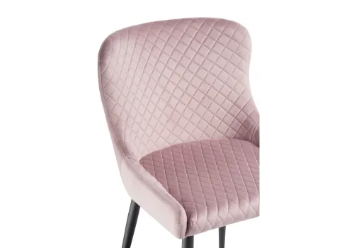 Стул на металлокаркасе Teo light purple / black 15019 Woodville, розовый/велюр, ножки/металл/чёрный, размеры - ****530*620 фото 5