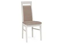 Деревянный стул Амиата бежевый / молочный 528935 Woodville, бежевый/велюр, ножки/дерево массив березы/молочный, размеры - ****450*500