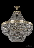 Люстра потолочная хрустальная 19101/H1/60IV G Bohemia Ivele Crystal прозрачная на 15 ламп, основание золотое в стиле классический sp