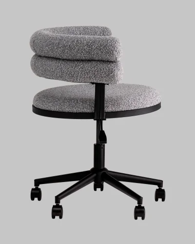 Стул офисный Ponty, серый, чёрные ножки УТ000040475 Stool Group, серый/букле, ножки/пластик/чёрный, размеры - 670*750***700*610 фото 3