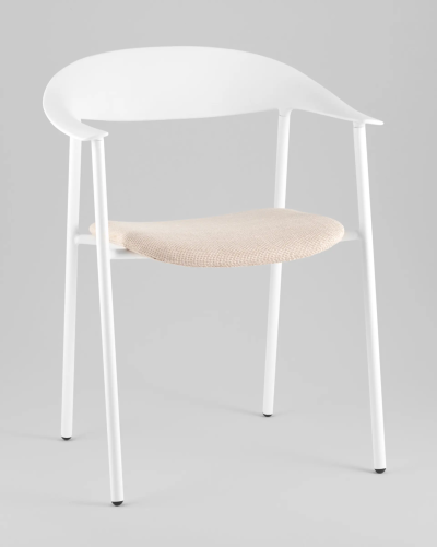 Стул Eila, с подушкой, пластик белый УТ000039779 Stool Group, белый/рогожка, ножки/пластик/белый, размеры - *775***502*591