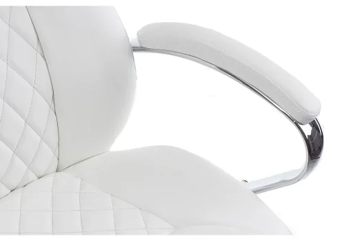 Компьютерное кресло Aragon белое 1738 Woodville, белый/искусственная кожа, ножки/металл/хром, размеры - *1220***620*720 фото 8