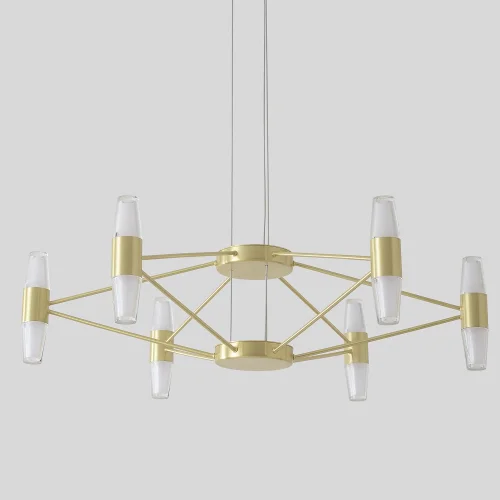 Люстра подвесная LED DOROTEA SP6 GOLD Crystal Lux белая на 1 лампу, основание золотое в стиле современный фото 2