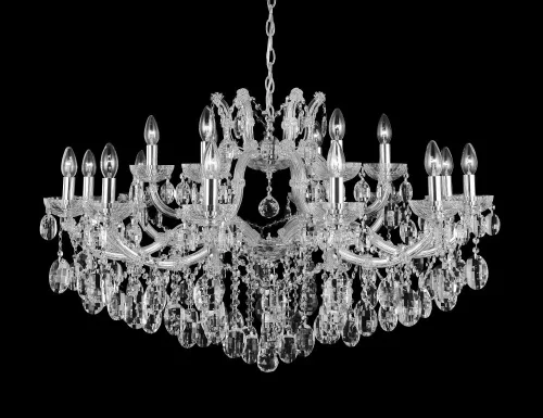 Люстра подвесная HOLLYWOOD SP12+6 CHROME Crystal Lux без плафона на 18 ламп, основание хром в стиле классический фото 2
