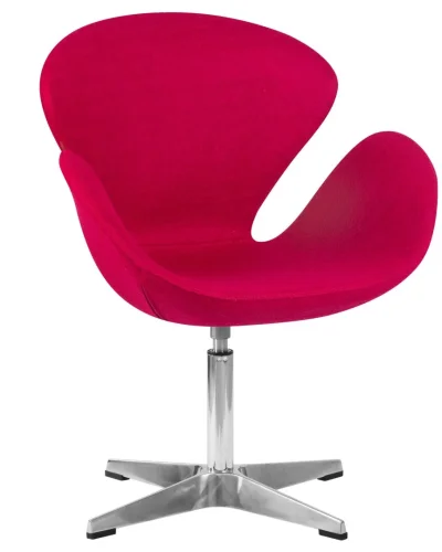 Кресло дизайнерское 69A-LMO SWAN, цвет сиденья бордовый (AF5), алюминиевое основание Dobrin, бордовый/ткань, ножки/металл/алюминий, размеры - ****710*600