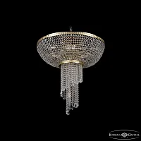 Люстра потолочная хрустальная 83231/75IV-65 G Bohemia Ivele Crystal прозрачная на 9 ламп, основание золотое в стиле классический r
