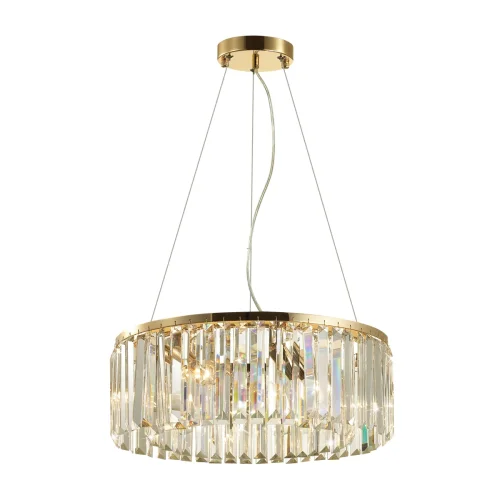 Люстра подвесная Vassa 4987/6 Odeon Light прозрачная на 6 ламп, основание золотое в стиле модерн  фото 2