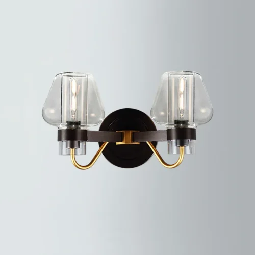 Бра MONTALEMBERT SCONCE BY Studios Черный, Прозрачный 185388-26 ImperiumLoft прозрачный на 2 лампы, основание чёрное в стиле современный скандинавский 