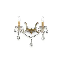 Бра FLORIAN AP2 ORO Ideal Lux без плафона на 2 лампы, основание янтарное золотое в стиле классический 