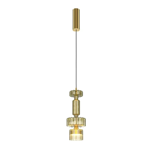 Светильник подвесной LED Level MOD253PL-L18BS3K2 Maytoni янтарный на 1 лампу, основание латунь в стиле современный арт-деко выдувное фото 5