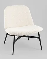 Кресло лаунж Ease, белый УТ000038982 Stool Group, белый/букле, ножки//чёрный, размеры - ****660*725мм