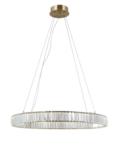 Люстра подвесная LED Asti V10731-PL Moderli прозрачная на 1 лампа, основание золотое в стиле классический современный кольца фото 2