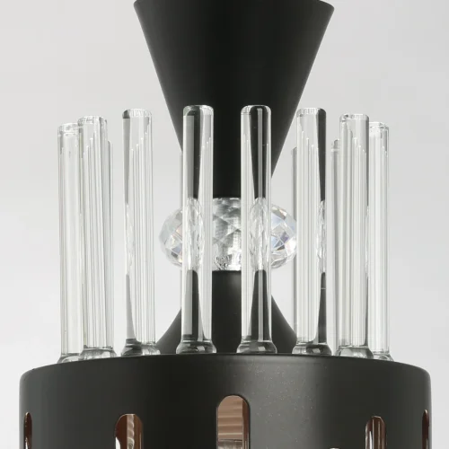Светильник подвесной Соло 112010701 DeMarkt прозрачный 1 лампа, основание чёрное в стиле современный  фото 5