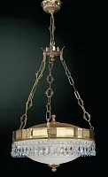 Люстра подвесная  L 6110/3 Reccagni Angelo прозрачная белая на 3 лампы, основание золотое в стиле классический 