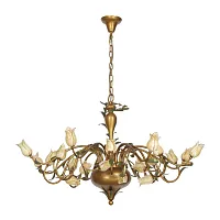 Люстра подвесная Volterra E 1.1.24 BR Dio D'Arte без плафона бежевая на 24 лампы, основание коричневое в стиле флористика 