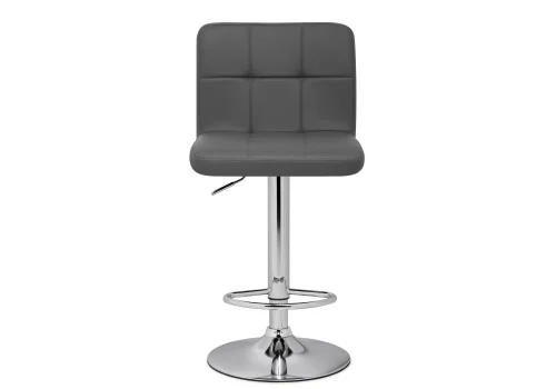 Барный стул Paskal gray / chrome 15499 Woodville, серый/экокожа, ножки/металл/хром, размеры - *1090***430*530 фото 2