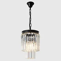 Светильник подвесной MAXIME SP1 BLACK Crystal Lux прозрачный на 1 лампу, основание чёрное в стиле американский 