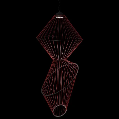 Светильник подвесной LED Beam 10292/B Red LOFT IT красный 1 лампа, основание чёрное в стиле   фото 2