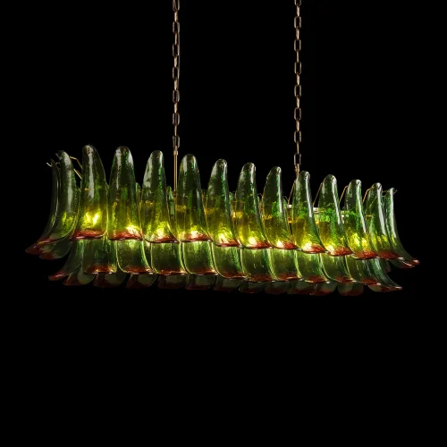 Люстра подвесная Лилу / Lilou 10600/1200R Green red LOFT IT зелёная на 18 ламп, основание бронзовое в стиле фото 4 Люстра подвесная Лилу / Lilou 10600/1200R Green red LOFT IT зелёная на 18 ламп, основание бронзовое в стиле фото 4