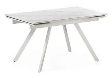Керамический стол Габбро 140х80х76 белый мрамор / белый 530829 Woodville столешница белая мрамор из керамика