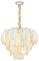 Люстра подвесная Alexia WE125.19.303 Wertmark белая на 19 ламп, основание золотое в стиле арт-деко флористика 