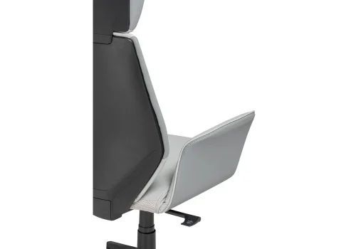 Компьютерное кресло Leo light gray / dark gray 15819 Woodville, серый/экокожа, ножки/металл/чёрный, размеры - *1300***640*700 фото 7