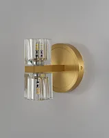 Бра Brass V11016-2W Moderli прозрачный на 2 лампы, основание золотое латунь в стиле современный американский 