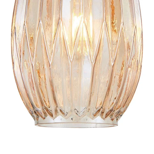 Светильник подвесной Corruga 2185-1P Favourite прозрачный янтарный 1 лампа, основание латунь в стиле современный  фото 4