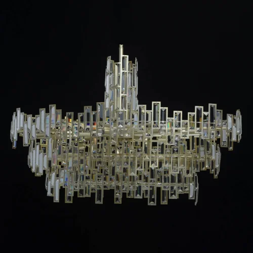 Люстра подвесная хрустальная Монарх 121010820 MW-Light прозрачная на 20 ламп, основание золотое в стиле классика  фото 8