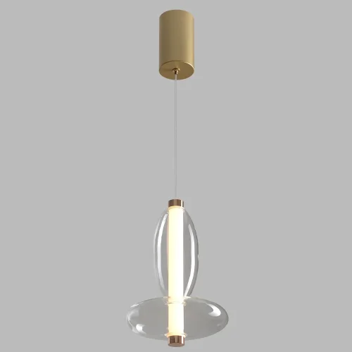Светильник подвесной LED QUASAR SP7W LED TRANSPARENT Crystal Lux прозрачный на 1 лампу, основание золотое в стиле современный выдувное фото 7