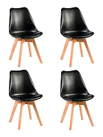 Стул обеденный набор 4 шт. SET-4 635PP-LMZL JERRY SOFT, цвет сиденья черный (B-03), цвет основания светлый бук Dobrin, /полимер, ножки/дерево/светлый бук, размеры - *830***490*540 Стул обеденный набор 4 шт. SET-4 635PP-LMZL JERRY SOFT, цвет сиденья черный (B-03), цвет основания светлый бук Dobrin, /полимер, ножки/дерево/светлый бук, размеры - *830***490*540