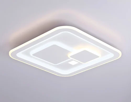 Светильник потолочный LED с пультом FA7712 Ambrella light белый 1 лампа, основание белое в стиле современный хай-тек с пультом фото 4