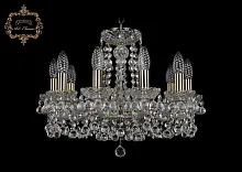 Люстра подвесная хрустальная 11.26.10.165.Br.B Bohemia Art Classic прозрачная на 10 ламп, основание бронзовое в стиле классика 