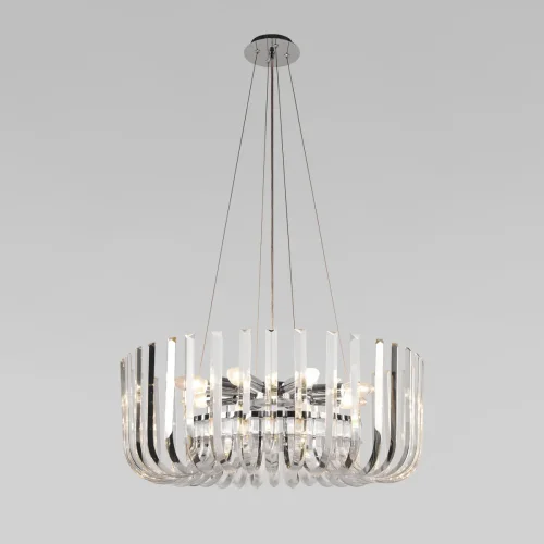 Люстра подвесная хрустальная Dakota 10300/600 Nickel LOFT IT прозрачная на 8 ламп, основание никель в стиле современный 
