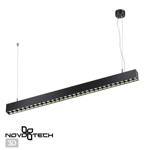 Светильник подвесной LED Iter 358876 Novotech чёрный 1 лампа, основание чёрное в стиле современный минимализм линейный фото 7