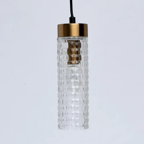 Светильник подвесной Фьюжн 392018304 DeMarkt прозрачный 4 лампы, основание чёрное в стиле модерн трубочки фото 4