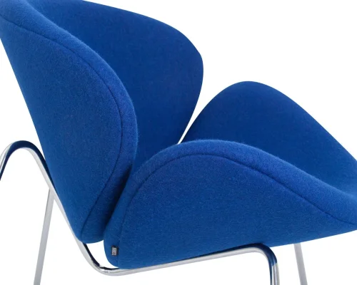 Кресло дизайнерское 72-LMO EMILY, цвет сиденья синий (AF6), цвет основания хромированная сталь Dobrin, синий/винил, ножки/металл/хром, размеры - ****810*780 фото 8