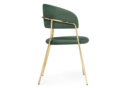 Стул на металлокаркасе Kamelia dark green / gold 15317 Woodville, зелёный/велюр, ножки/металл/золотой, размеры - ****570*540 фото 3